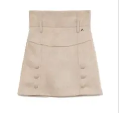 Highwaist ribbon pants beige ANDMARY S - メルカリ