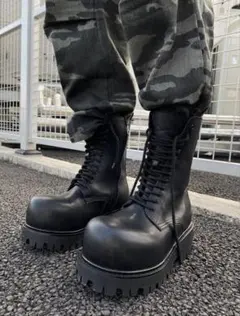 BALENCIAGA コンバットブーツ ブラック ロープステッチ - メルカリ