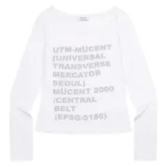 新品☆Mucent ムセント レース付き Vネック Tシャツ ホワイト 韓国