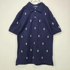 POLO RALPH LAUREN　半袖　ポロシャツ　総柄　ロゴ　キッズ