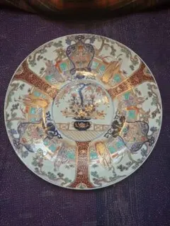 古伊万里 皿 色絵 金彩 扇面花文様 飾り皿 古伊万里 皿 色絵 金彩 扇面花文様 飾り皿 - メルカリ