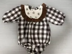 【新品】juo チェック柄ロンパース（80）