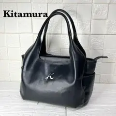 ✨美品✨☘️Kitamura ☘️✨ハンドバッグ✨肩掛け✨切り抜きロゴ✨本革✨