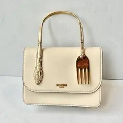 超美品★定価約20万 MOSCHINO モスキーノ フォーク レザー バッグ
