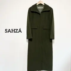 【美品】イタリア製 SAHZÁ サーザ カシミヤ混 ロングコート XL