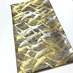 m1006 群鶴　金彩　六通　正絹　袋帯