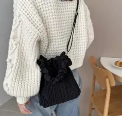 ディスコート　シャーリングドローコードミニショルダーバッグ　フリル　2way