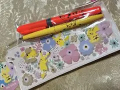 【新品】ポケモン ポケデイズ ピカチュウ ボールペン 蛍光ペンセット 花