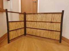 無垢の木x銘竹紋竹の衝立 銘竹紋竹 衝立 楢無垢 オイル仕上げ | iichi 日々の暮らしを