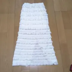 CIAOPANIC フリル付きロングスカート アイボリー