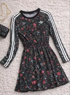 お*認様 adidas originals花柄 ミニワンピース 長袖 アディダス