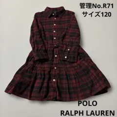 子供服　ポロラルフローレン 赤黒チェック ワンピース　サイズ