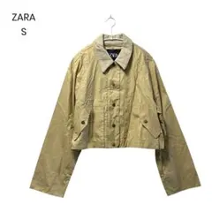 【ZARA】アウター S ショート丈 コーデュロイ ベージュ カジュアル 988