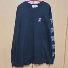 ブラック 長袖Tシャツ WORLD WIDE LOVE!