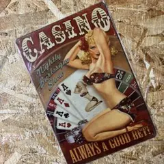 ビンテージカジノアートブリキ看板