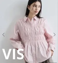VIS / シャーリングデザインシャツ