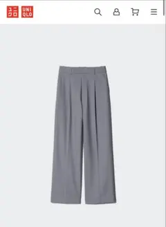 UNIQLO タックワイドパンツ　グレー