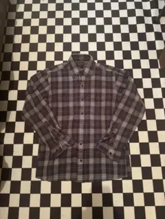 チェックシャツ ネルシャツ ブラウン系 長袖 古着 ストリート カジュアル