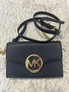 Michael Kors ネイビー ショルダーバッグ MKロゴ