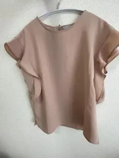 オペークドットクリップ　フリル袖ブラウス