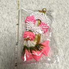 タイ プアンマーライ 花飾り タイ雑貨 造花 ビーズ インテリア ピンク