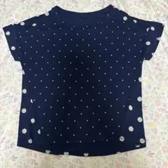 UNIQLO ネイビー ドット柄 Tシャツ S