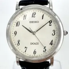 【新品電池】SEIKO DOLCE ラウンド ビンテージ ホワイト 腕時計