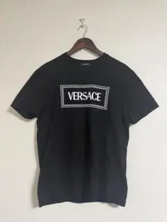 VERSACE ヴェルサーチ ロゴ刺繍 Tシャツ 黒 Lサイズ RFIDタグ付きのサムネイル