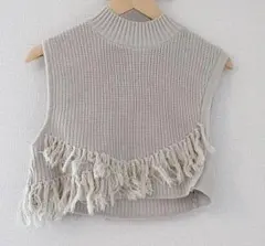 &g'aime フリンジノースリーブニットベスト
