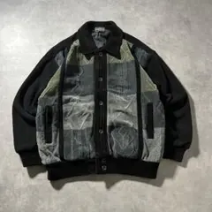 ブラック デザイン 模様 ジャケット 古着