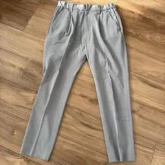 グレー スラックス ウエストゴム ストレッチ STUDIOUS