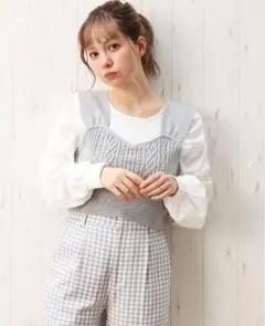 し*ぼ様 INGNI イング　ケーブルビスチェ＋パワショルトップス