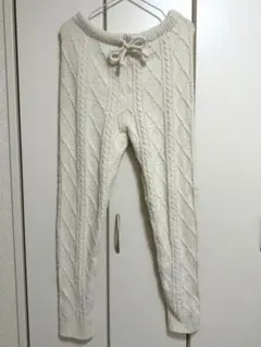 マタニティ　ウェア　モコモコ　ズボン　ルームウェア ケーブル柄