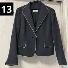 ネイビー ドット柄 テーラードジャケット　13サイズ