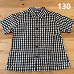 COMME CA ISM 半袖シャツ 130A ギンガムチェック