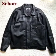 美品】Schott ラムレザー カフェレーサー ワッペン ライダース L 