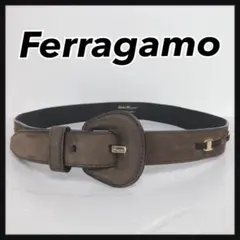 ☆Ferragamo☆ ベルト ブラウン スエード ゴールド金具 レディースのサムネイル