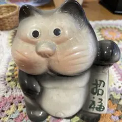 タヌキ貯金箱 陶器製置物