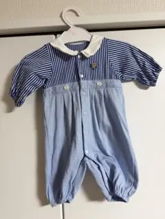 familiar ツーウェイ・ドレスオール 青と白のストライプ