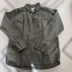 GLOBAL WORK HEMP BLEND 長袖シャツ グレー系チェックL