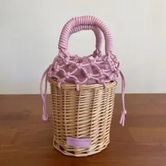 EMPORIO ARMANI ピンク バスケット型ハンドバッグ