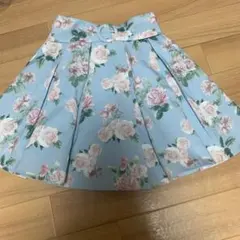 イング・花柄スカート・水色