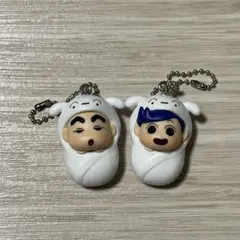 クレヨンしんちゃん　おくるみbabyスイング　白　しんちゃん　かざまくん