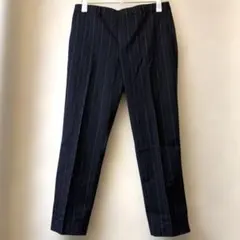 【UNIQLO】ユニクロ ストライプパンツ XL ネイビー スラックス