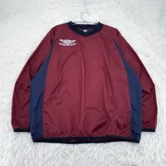 UMBRO 薄手のピステ ナイロンジャケット プルオーバー デザント えんじ　紺のサムネイル