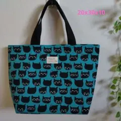 黒猫デザイン ミニトートバッグ