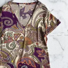 ✨美品✨エトロ　ペイズリー　半袖T 42
