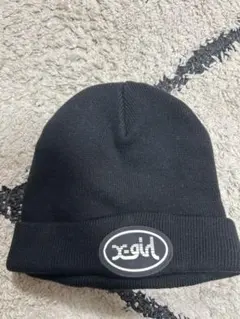 大幅値下げ‼️ X-girl ビーニー　ニット帽　ロゴ入り ワンサイズ