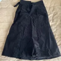 GU 黒ロングスカート コーデュロイ S
