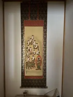 真作/四国八十八ヶ所/霊場集印肉筆掛軸/仏/御朱印/掛軸/名家伝来/AL